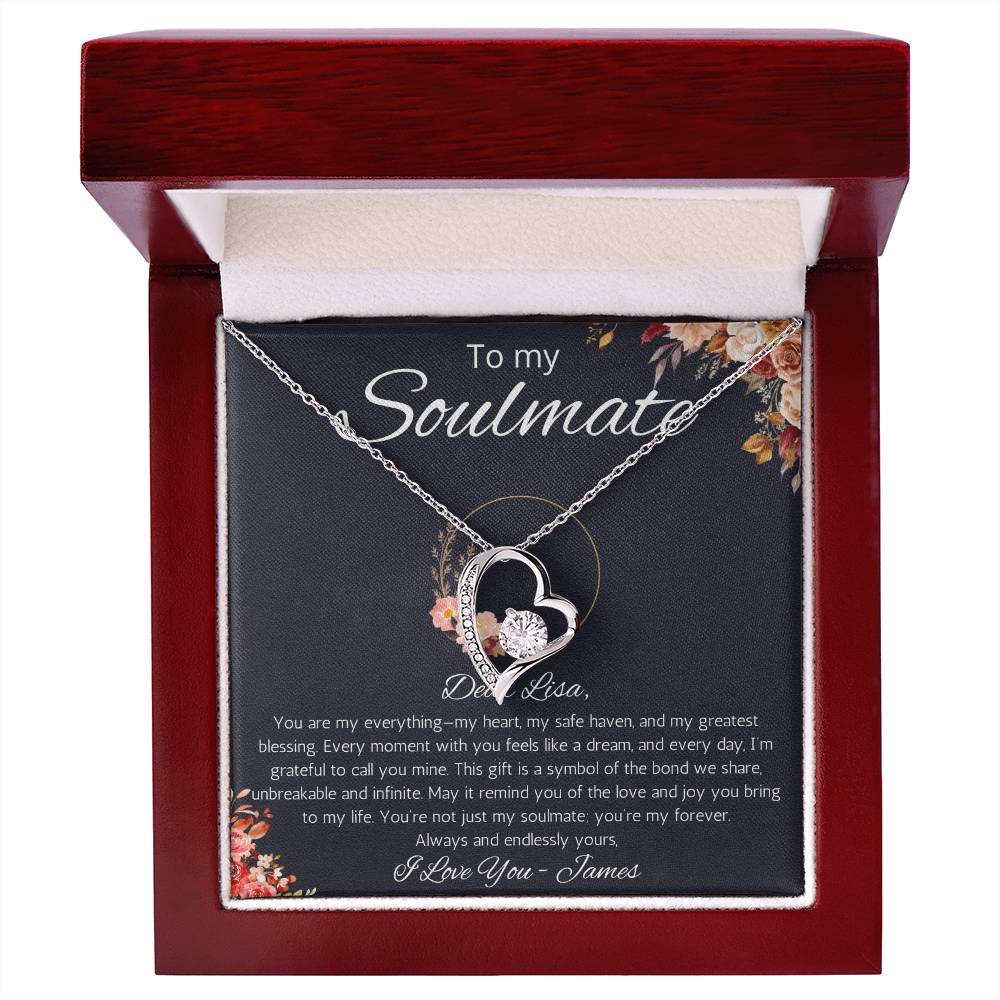 Soulmate Gift Necklace For Her, Personalized Gift Necklace, Gift For Wife, Girlfriend, Soulmate, Valentines Day Gift Necklace, Gift For Her