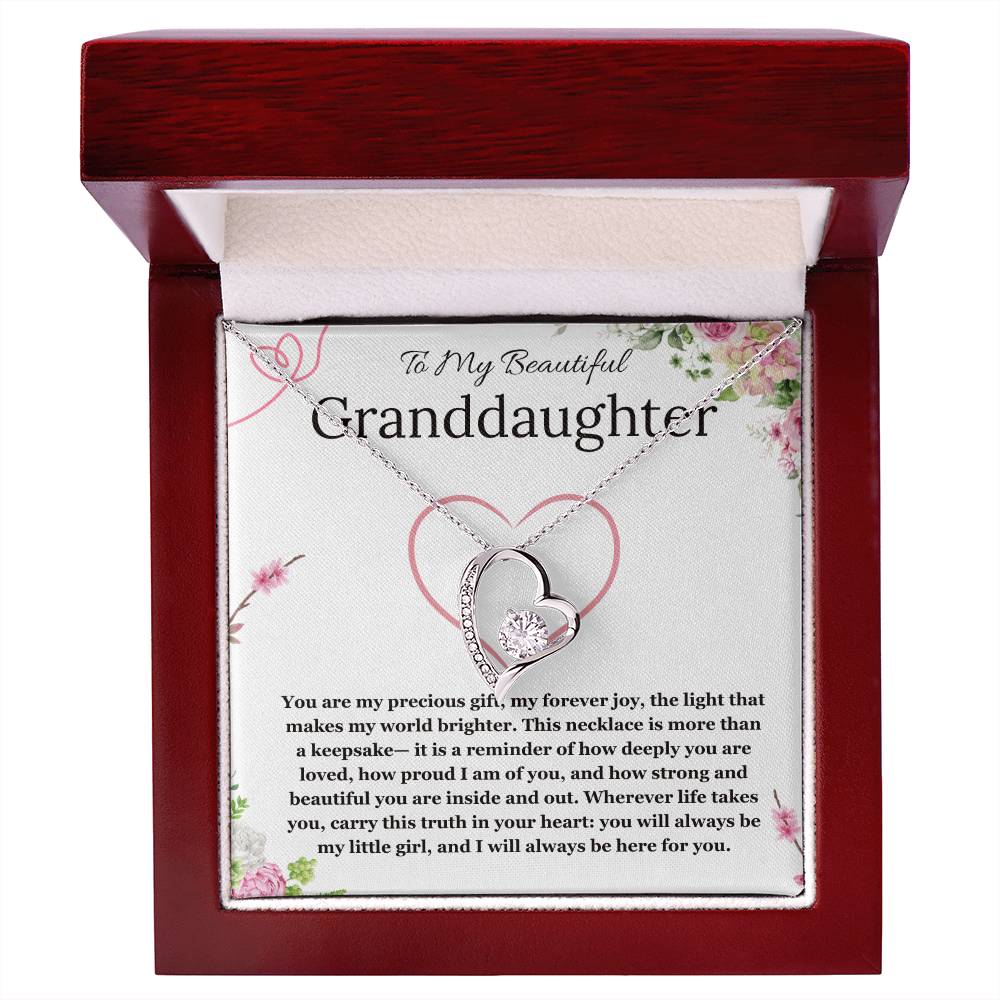 To My Beautiful Granddaughter Gift Necklace from Grandma Grandpa Gift Birthday Christmas Graduation Forever Love necklace