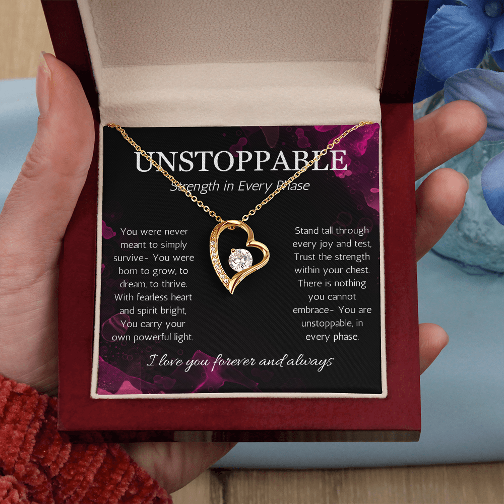 Empowerment Necklace, Resilience Necklace Unstoppable Strong Woman Jewelry Gift Forever Love Present