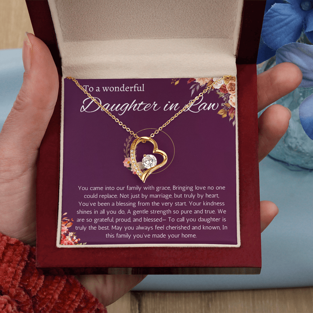 Daughter in Law Gift Necklace, Birthday, Wedding Gift Necklace for Daughter in Law, Forever Love Necklace From Mother in Law, Father in Law