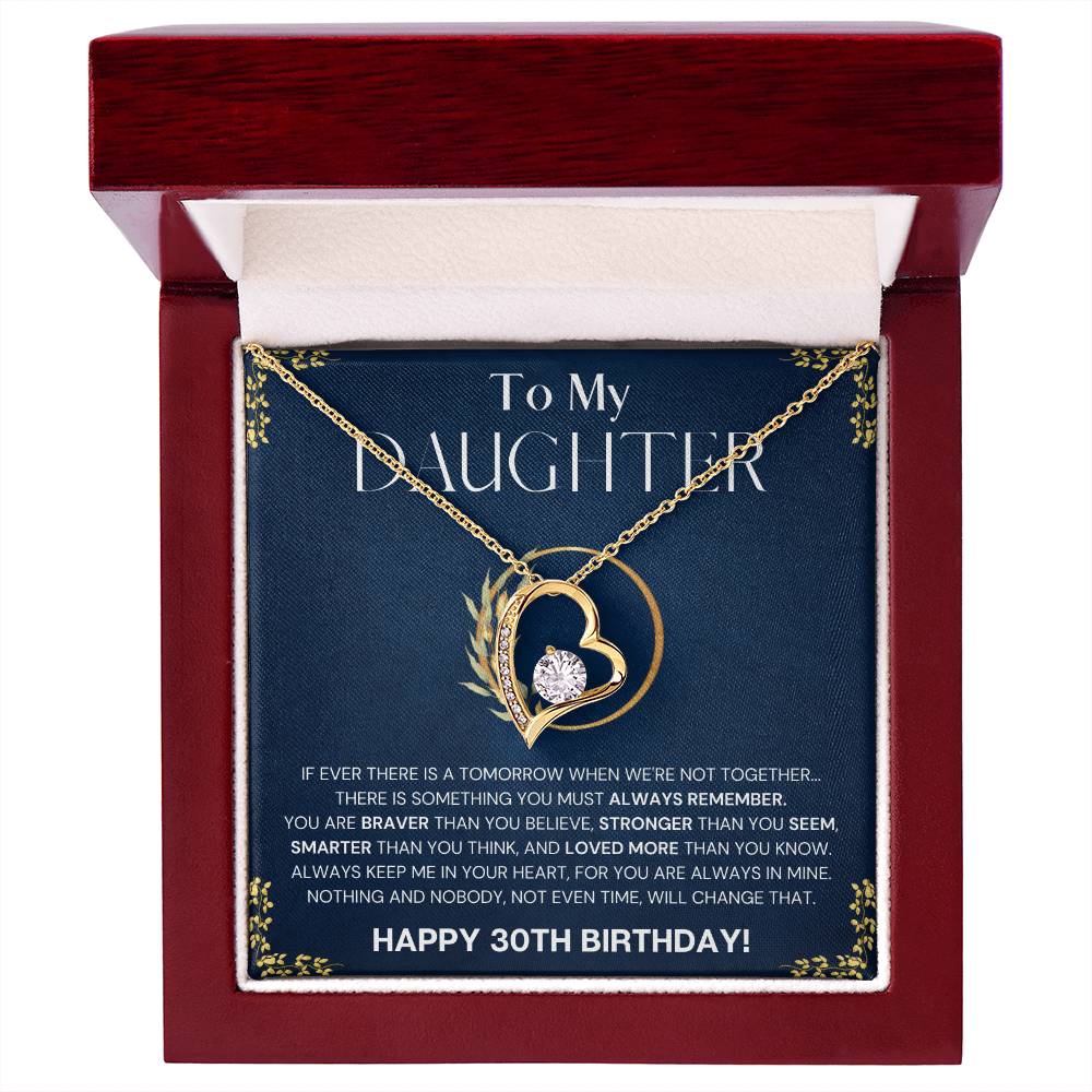 30th Birthday Gift Necklace For Daughter, 30th Birthday Gift Necklace From Dad, Mom, Solitaire Crystal Necklace, Happy 30th Birthday Gift