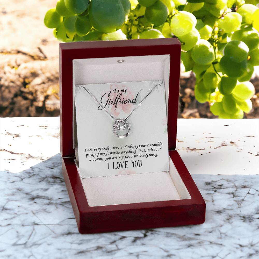 To My Girlfriend Gift Necklace, Lucky In Love Gift Necklace For Girlfriend, Soulmate, Birthday, Anniversary, valentines Day Gift From Boyfriend
