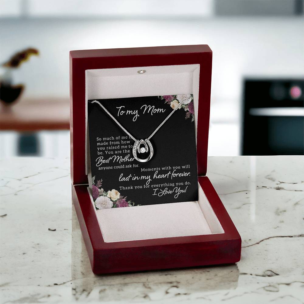 To My Mom Gift Necklace, Best Mom Gift Necklace, Birthday Gift Necklace, Mothers Day Gift Christmas Gift Necklace, Lucky In Love, From Son Daughter