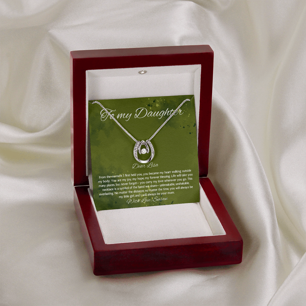Daughter Gift Necklace form mom Birthday Graduation Gift from Mother Jewelry Gift From Mother Personalized Lucky in Love Necklace Present