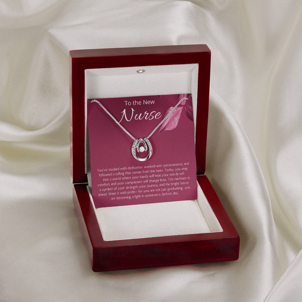 Nurse Graduation Gift, Nursing Medical Graduate Student Present, Lucky In Love Jewelry, RN Necklace