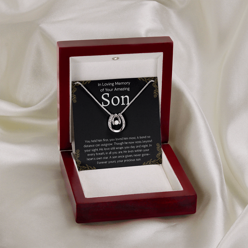 Loss of son Gift Son Remembrance Necklace Gift in Memory of Son Grief Son Memorial Gift Mother Sorry for Your Loss Mourning Jewelry