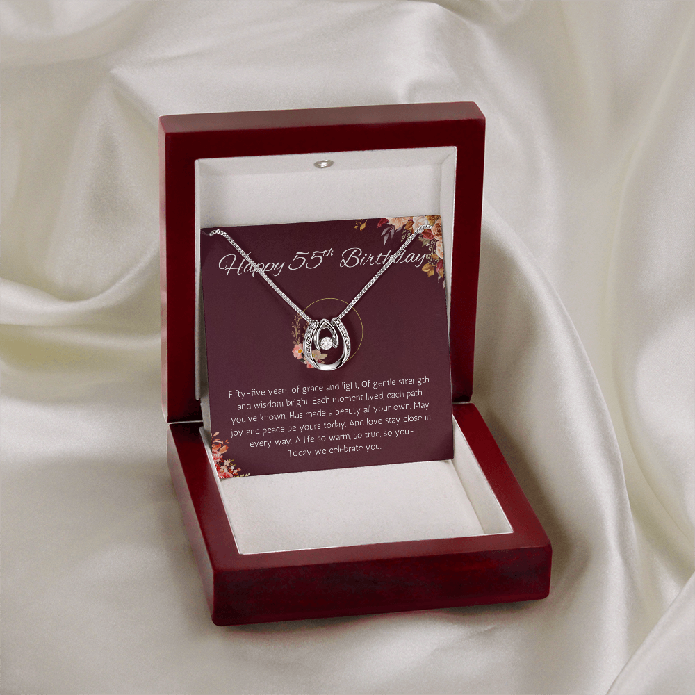 55th Birthday Gift for Her Necklace for Wife, Sister, Daughter Mom or Friend's Milestone Celebration Jewelry present