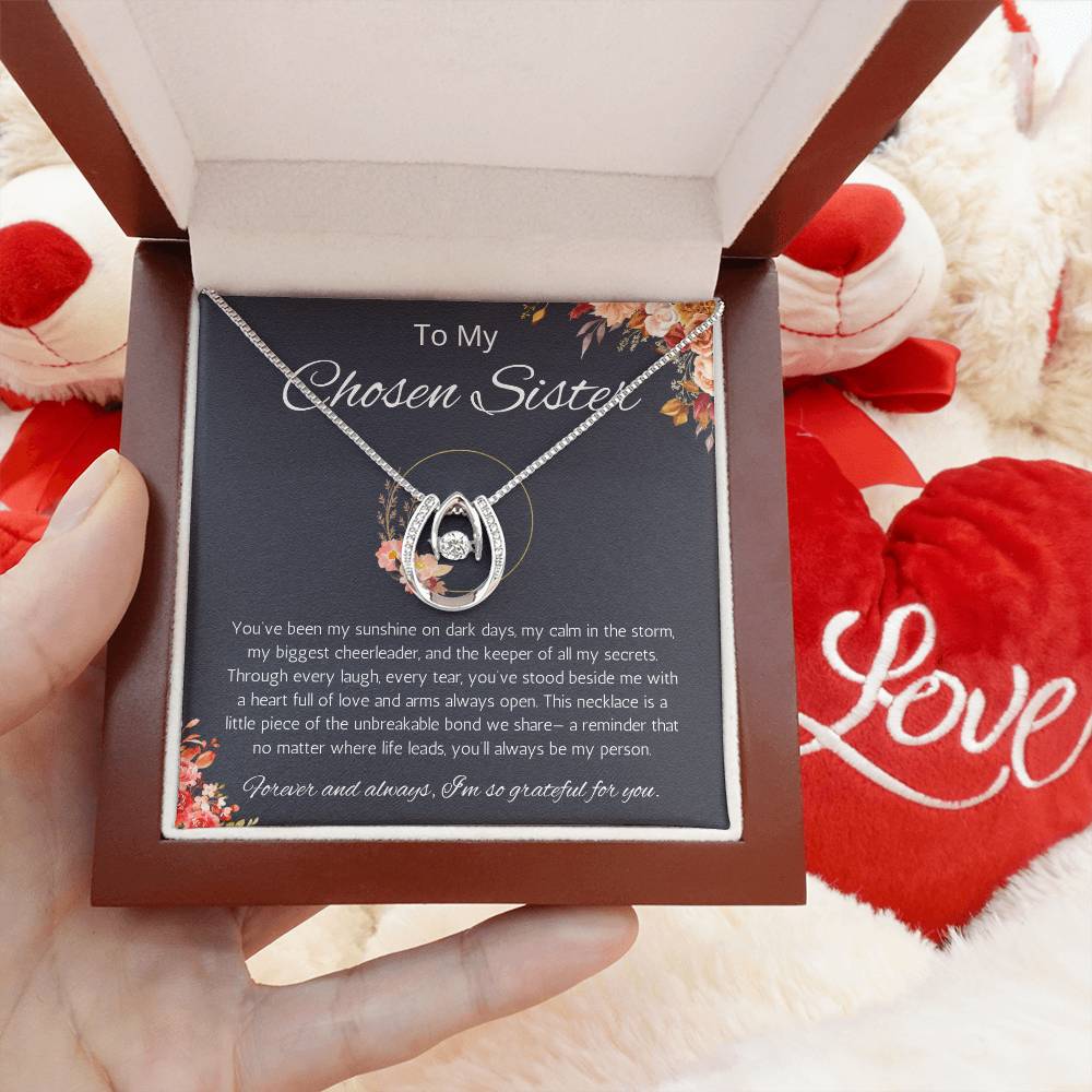 Soul Sister Necklace, Unbiological Sister Gift, Lucky in Love Necklace, Best Friend Gift, BFF gift Necklace, Birthday, Graduation, Christmas Jewelry