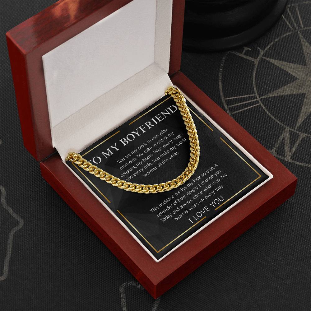 Boyfriend Cuban Chain Necklace, Necklace Gift For Boyfriend, Boyfriend Gift for Valentines Day, Birthday, Anniversary By Girlfriend