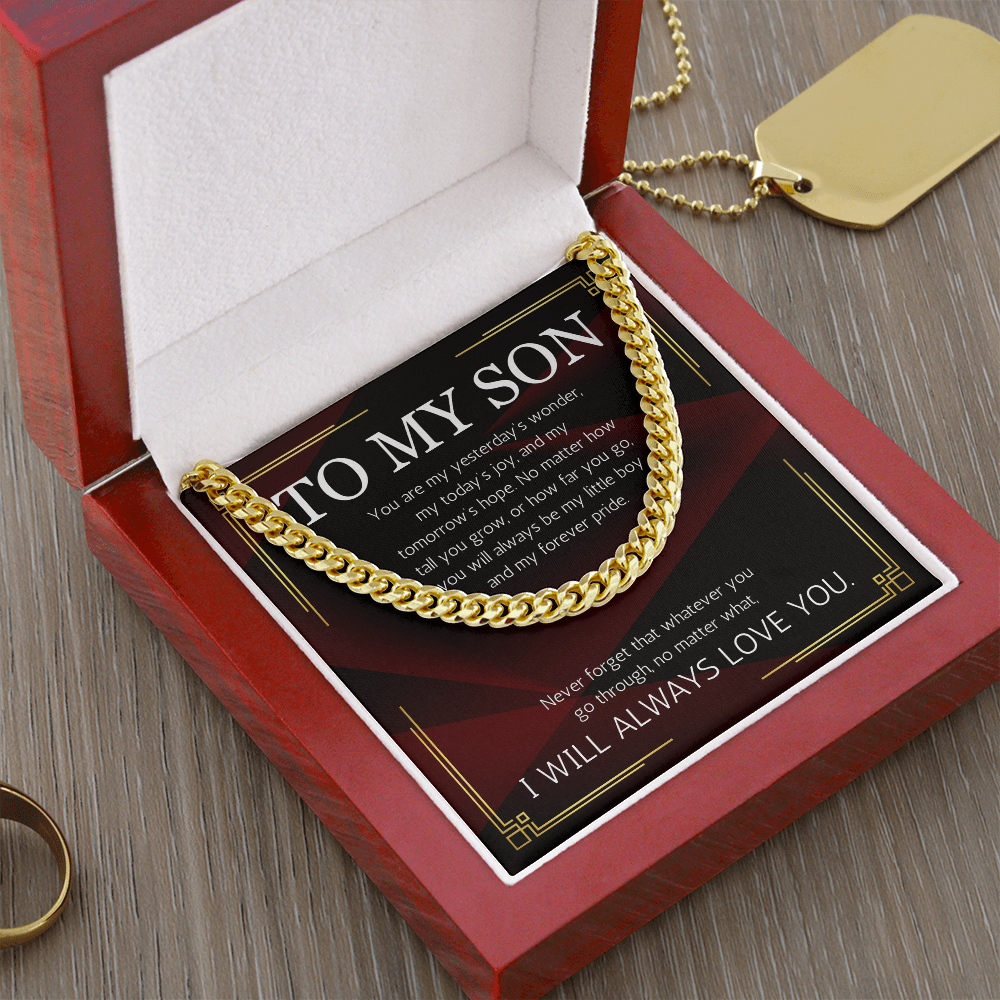 Son Gift Necklace Jewelry Cuban Chain Necklace For Son Gift From Father Mother Birthday Christmas Graduation Gift From Dad Mom