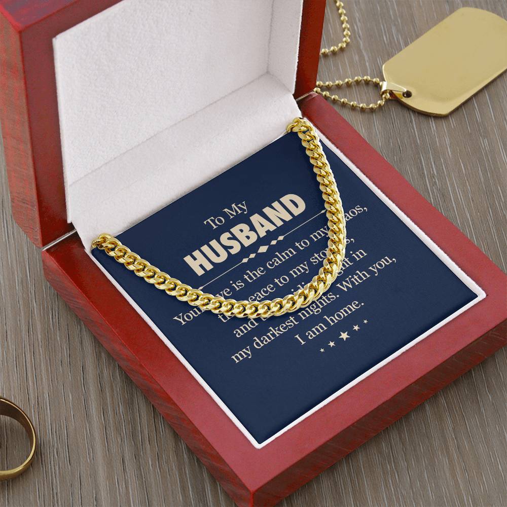 husband Gift Necklace, Cuban Chain Gift for Husband, Birthday Gift For Husband, Anniversary Gift for Husband, Gift from Wife, Husband Birthday