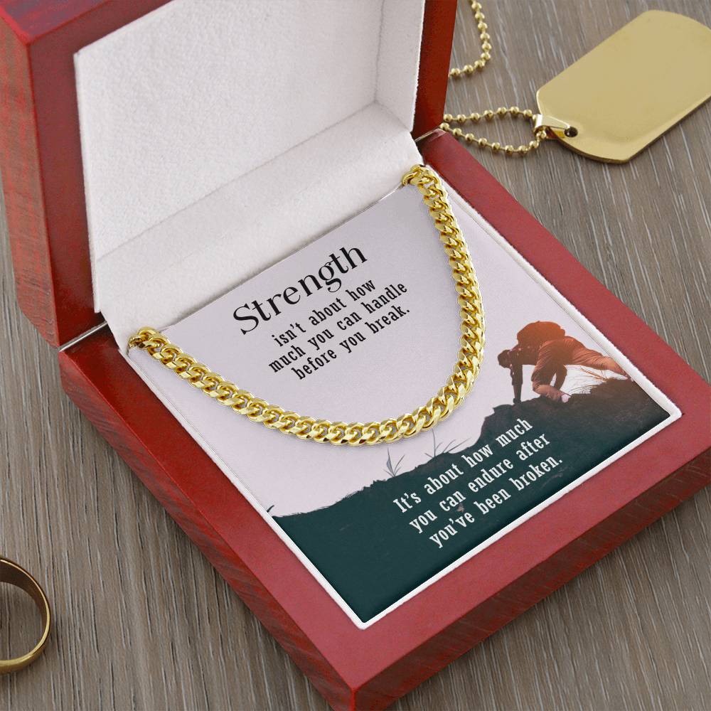 Motivational Gift Necklace For Husband, Father, Boyfriend, Birthday Gift Necklace For Him, Cuban Link Chain Necklace, Gift From Wife, Girlfriend, Daughter