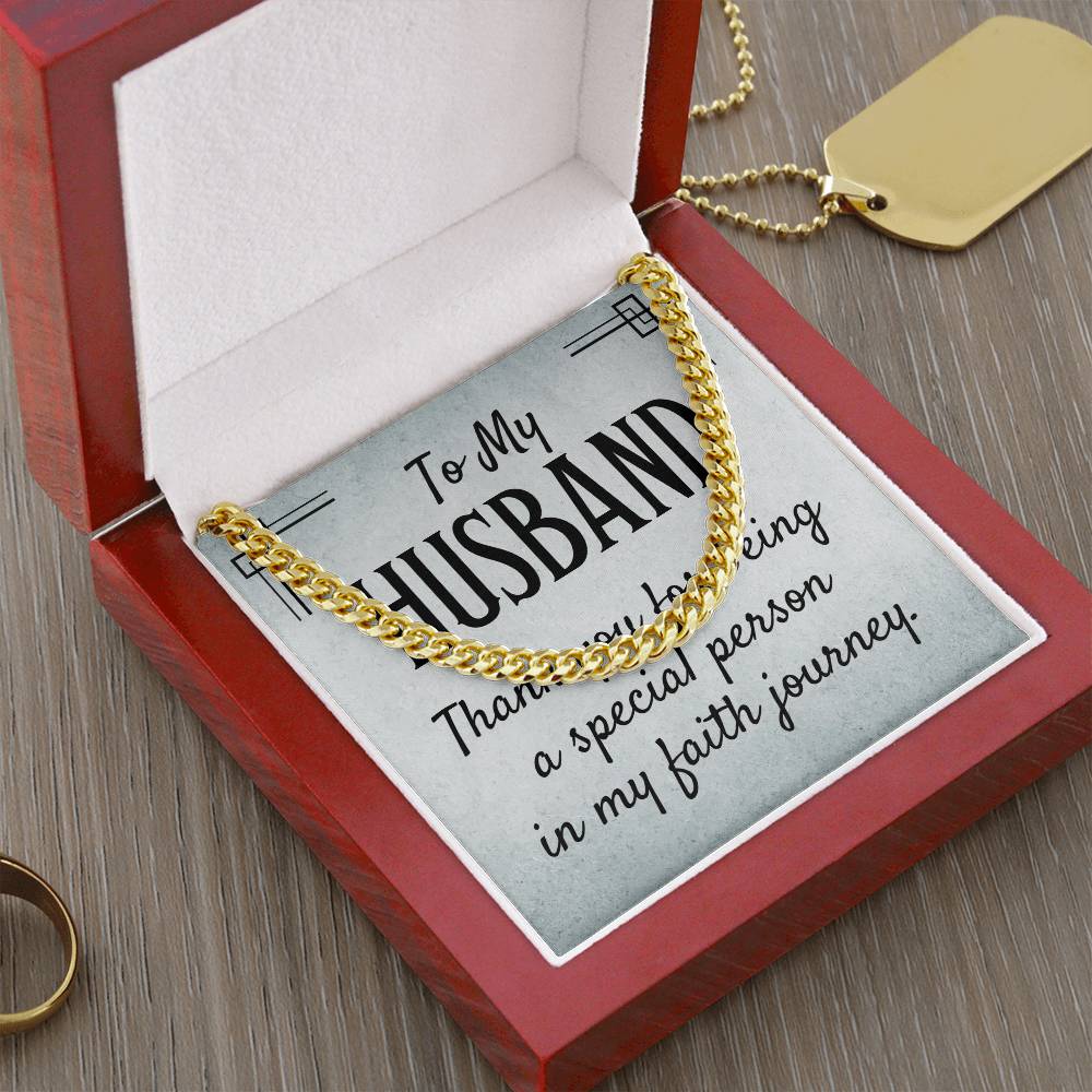 To My Husband Gift Necklace, Birthday Gift Necklace For Husband, Cuban Link Necklace For Husband, Anniversary Gift Necklace For Husband, From Wife