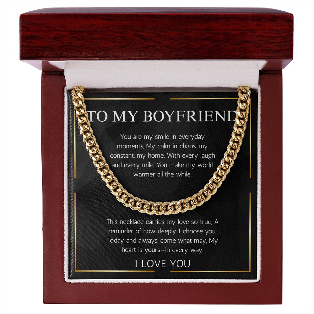 Boyfriend Cuban Chain Necklace, Necklace Gift For Boyfriend, Boyfriend Gift for Valentines Day, Birthday, Anniversary By Girlfriend