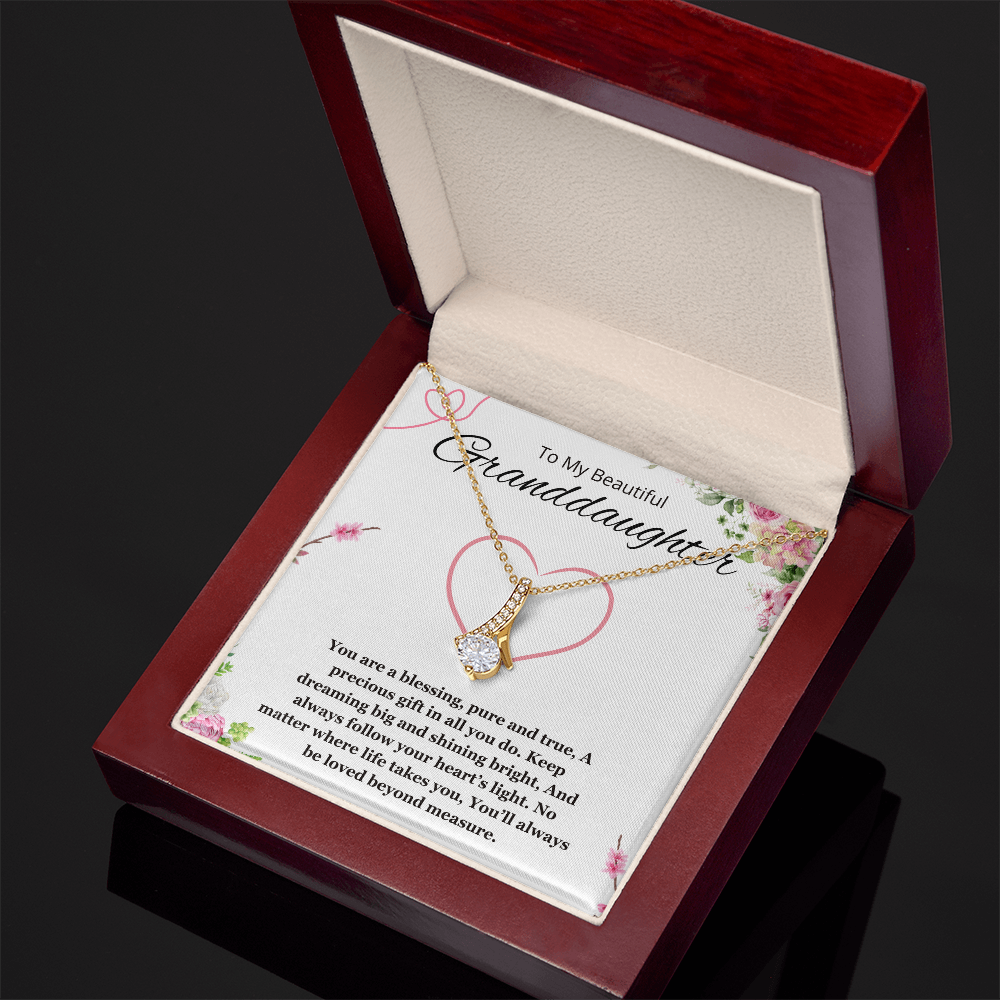 Granddaughter Gift Necklace for Birthday Graduation Alluring Beauty Jewelry from Grandpa Grandma