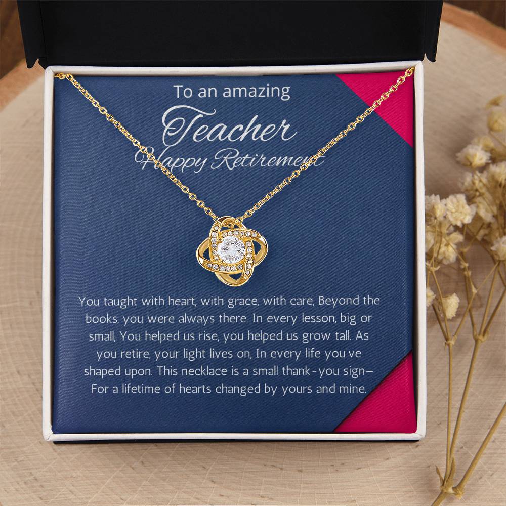 Teacher Retirement Gift Necklace, Retiring Teacher Gift Jewelry, School Retirement Gifts, Teacher Appreciation Gift for Retired Teacher