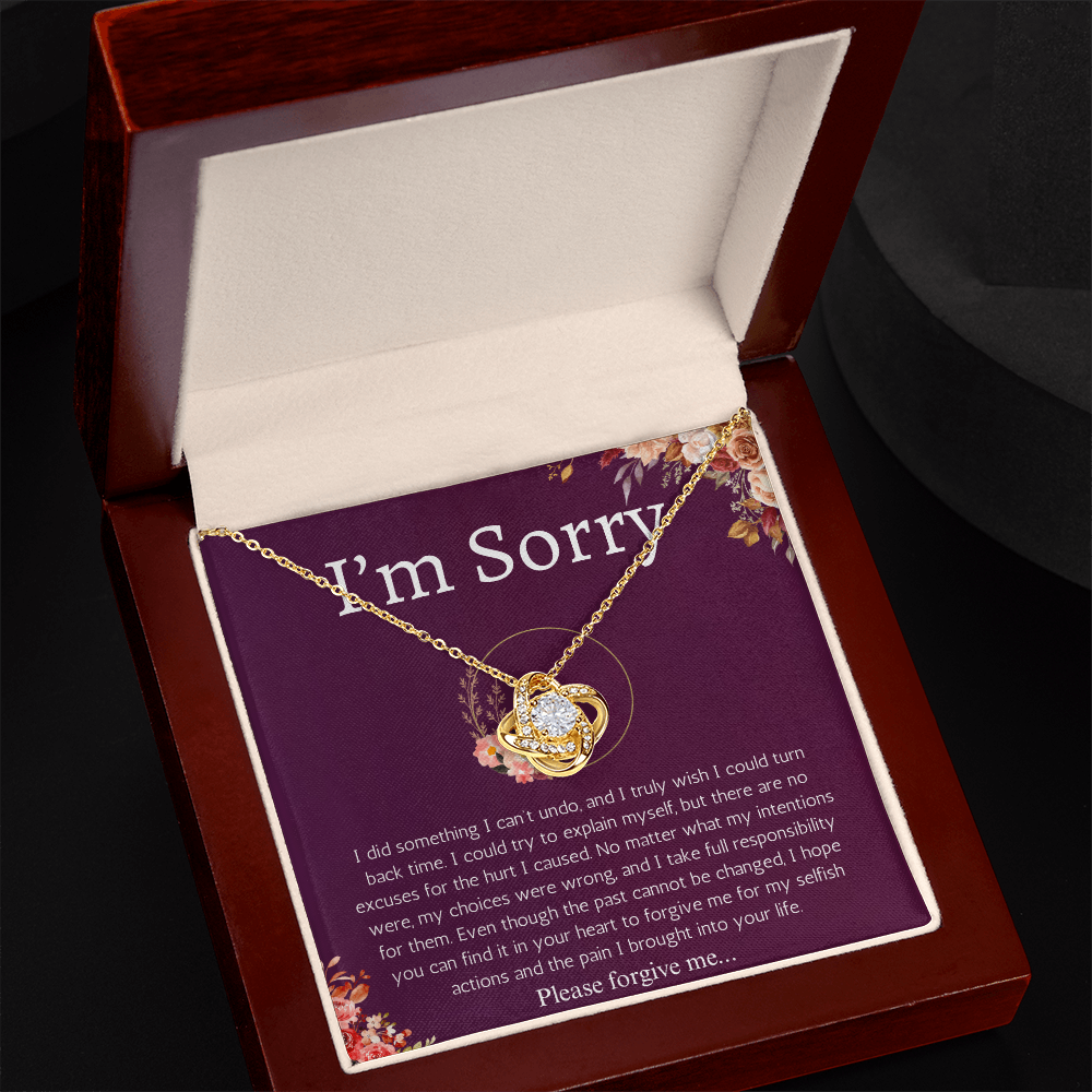 I'm Sorry Gift Apology Gift For Her Love Knot Necklace Please Forgive me Gift Wife, Girlfriend, Friend, Forgiveness Jewelry