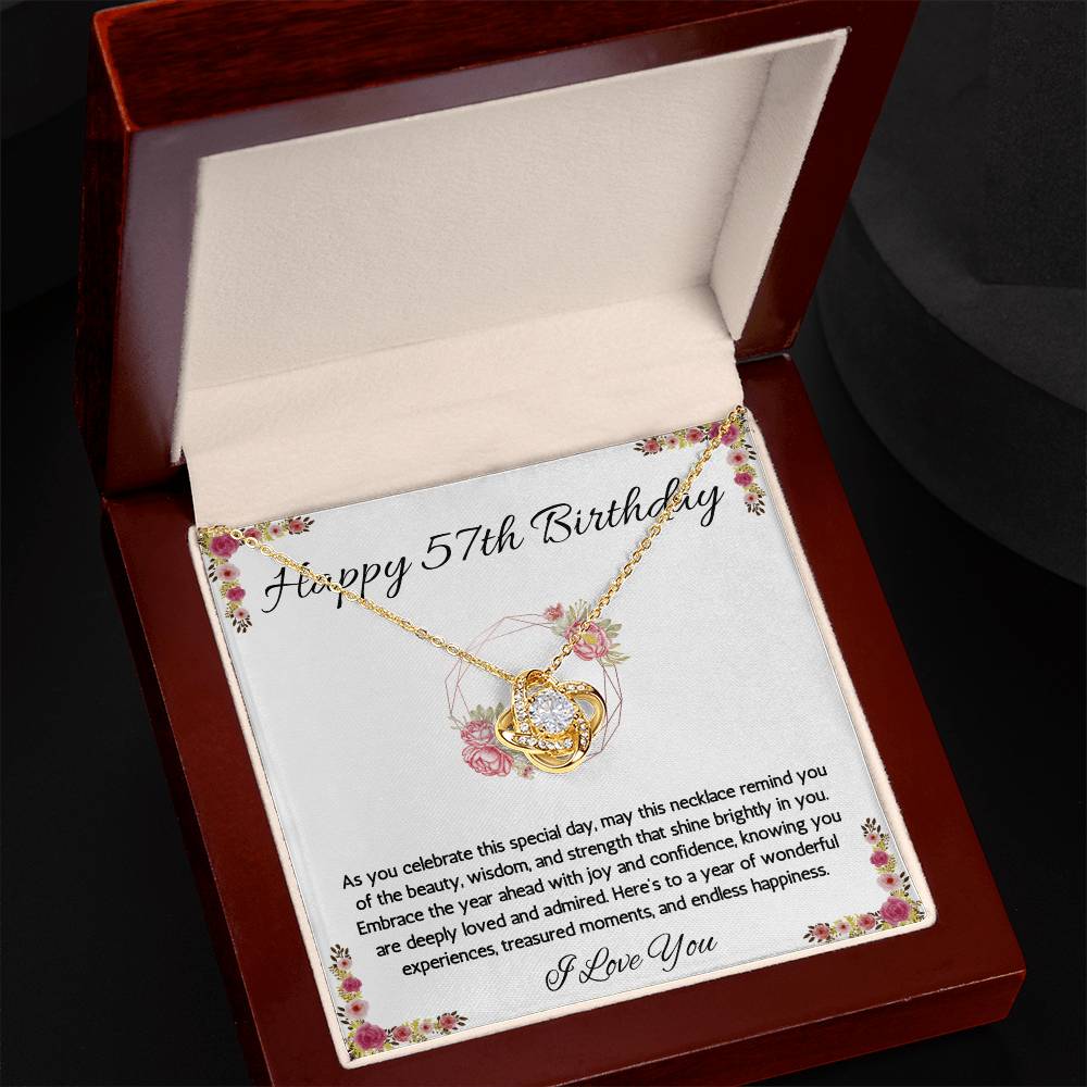 57th Birthday Gift Necklace, 57th Birthday Jewelry, Turning 57, necklace For Wife, Sister, Mom, Woman, Birthday Gift Necklace For 57 Year Old