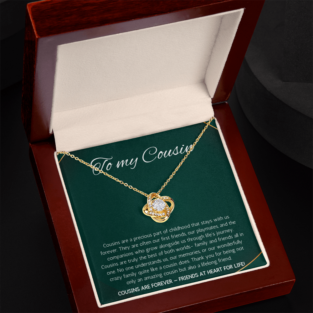 Cousin Gift Necklace, Cousin Best Friend Present, Cousins Christmas, Graduation Birthday, Gift Necklace Love Knot