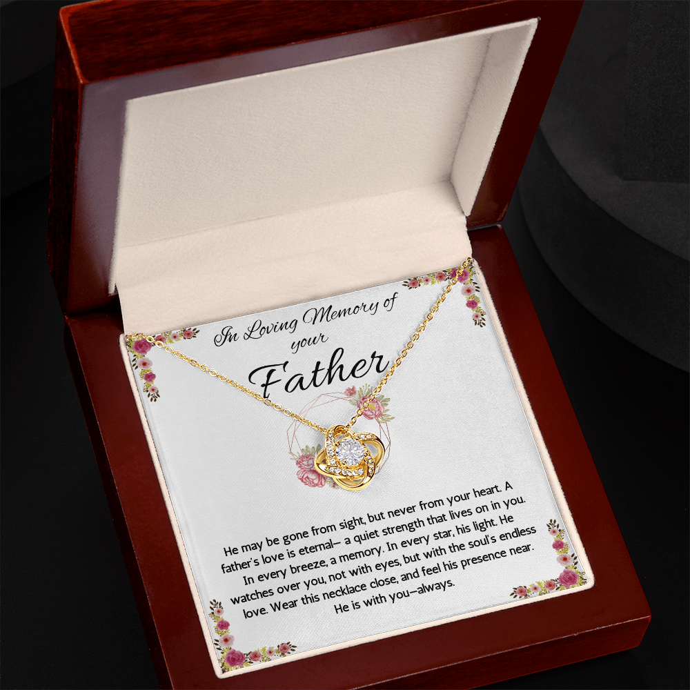 Loss of Father Gift, Dad Memorial Jewelry, Condolence, Remembrance, Sorry for your Loss Love Knot Necklace to Daughter