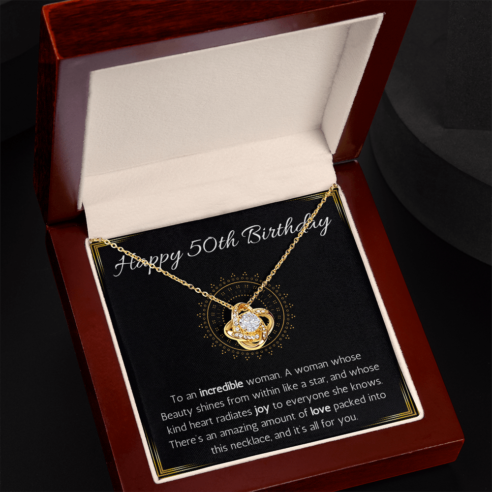 Happy 50th Birthday Jewelry Gift for Woman Turning 50 Necklace With Message Card, 50th Birthday Gift Necklace For Sister, Friend, Wife, Mom