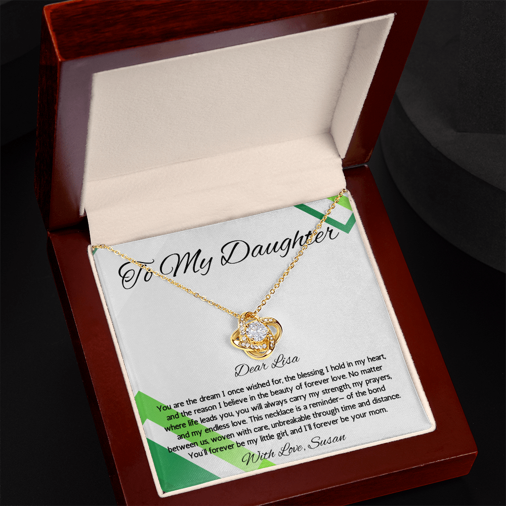 Daughter Gift Necklace form mom Birthday Graduation Gift from Mother Jewelry Gift From Mother Personalized Love Knot Necklace Present