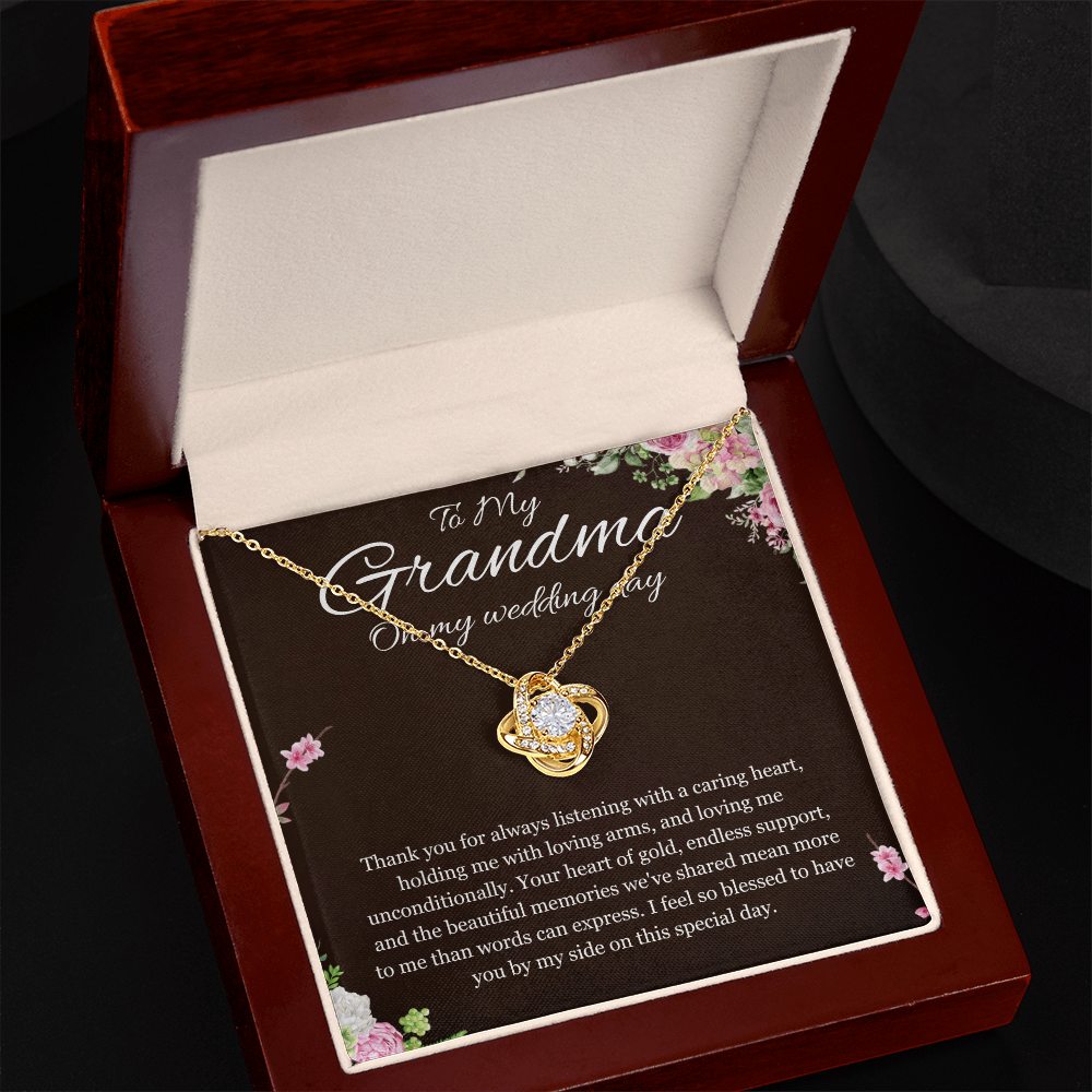 Grandmother of the Bride Gift Necklace Gift to Grandma on Wedding Day Bride Jewelry Love Knot Present