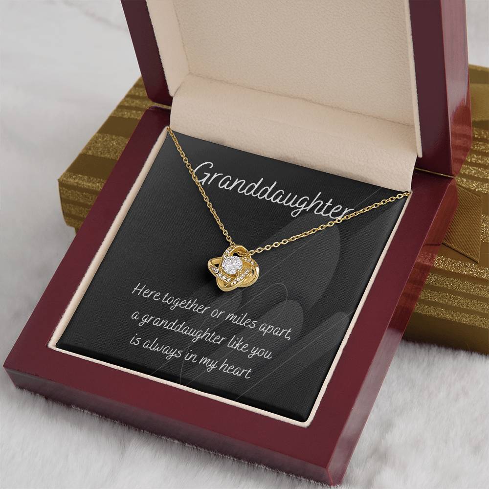 Granddaughter Gift Necklace, Love Knot Gift Necklace, Birthday Gift Necklace For Granddaughter, Gift From Grandma, Grandpa, Graduation Gift Necklace