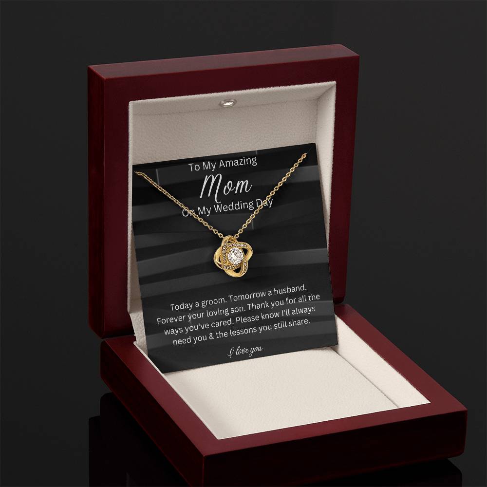 To My Mom On My Wedding Day, Gift From Groom, Gift For Mom, Wedding Gift From Son, Wedding Day Gift Necklace for Mom