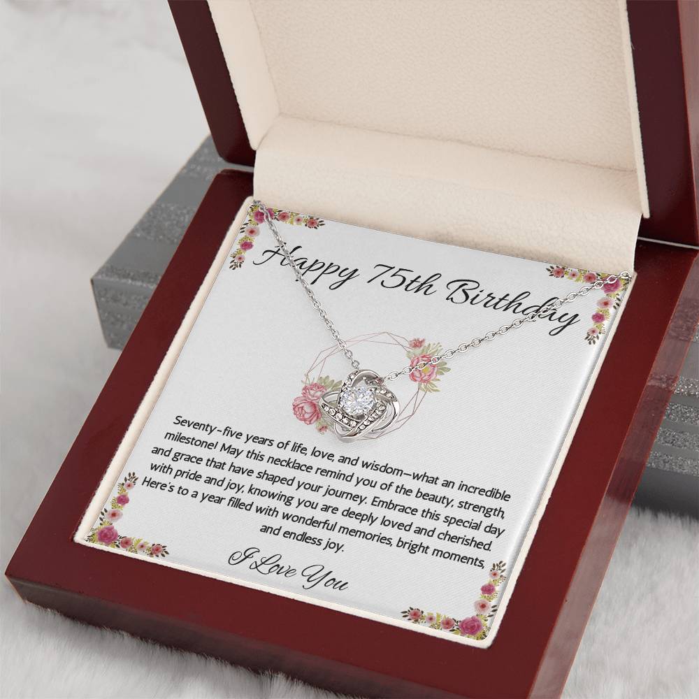 75th birthday gift necklace, 75th birthday jewelry, turning 75, necklace for wife, grandma, mom, woman, birthday gift necklace for 75