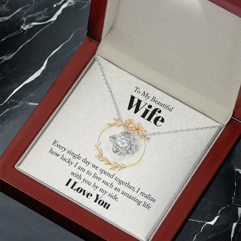 To My Beautiful wife, Gift Necklace For Wife, Birthday Gift Necklace For Wife, Anniversary Gift Necklace For Wife, Gift For Husband