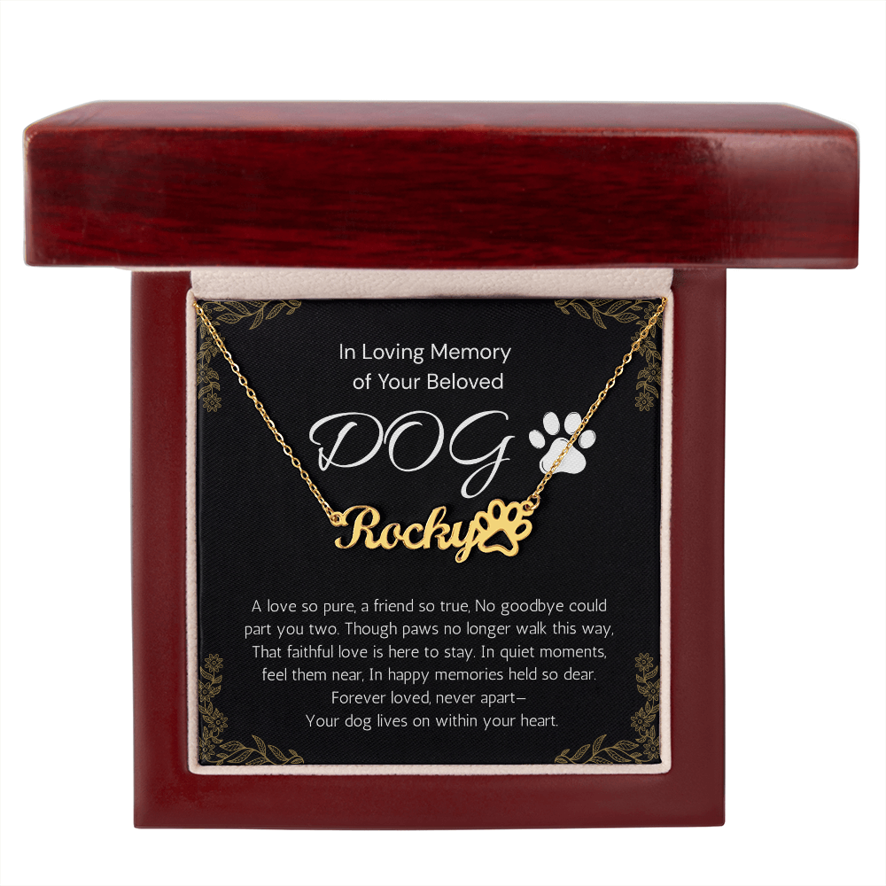 Dog Memorial Gift, Pet Loss Gift, Personalized Dog Paw Necklace, Loss of Dog Gift, Memory of dog, Remembrance gift for loss of Dog
