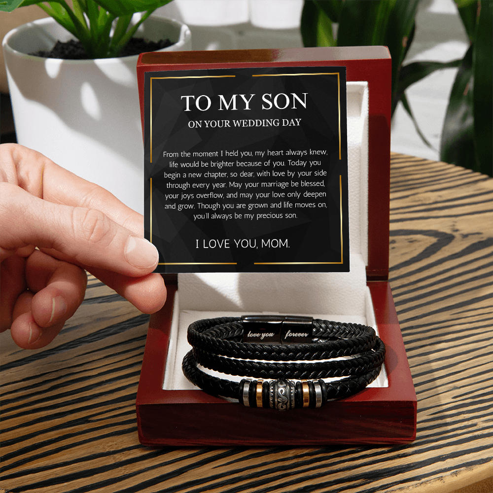 Mother to Son Wedding Gift Bracelet, Love you Bracelet Gift For Son on Wedding Day Gift From Mother, To My son Wedding Gift from Mom, Groom Gift