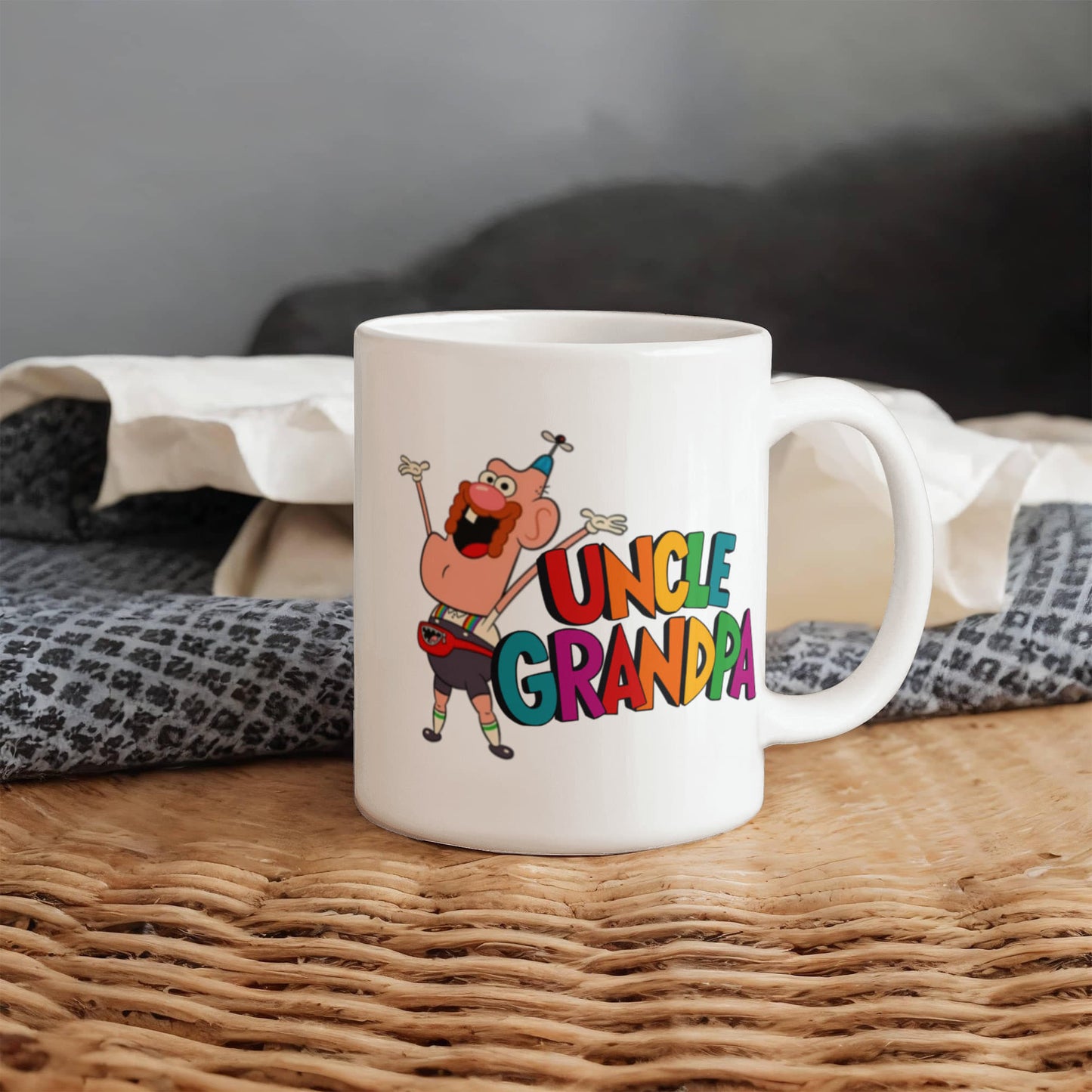 UNCLE GRANDPA Coffee Cup - White Porcelain Coffee Cup,Premium 11 oz White coffee cup