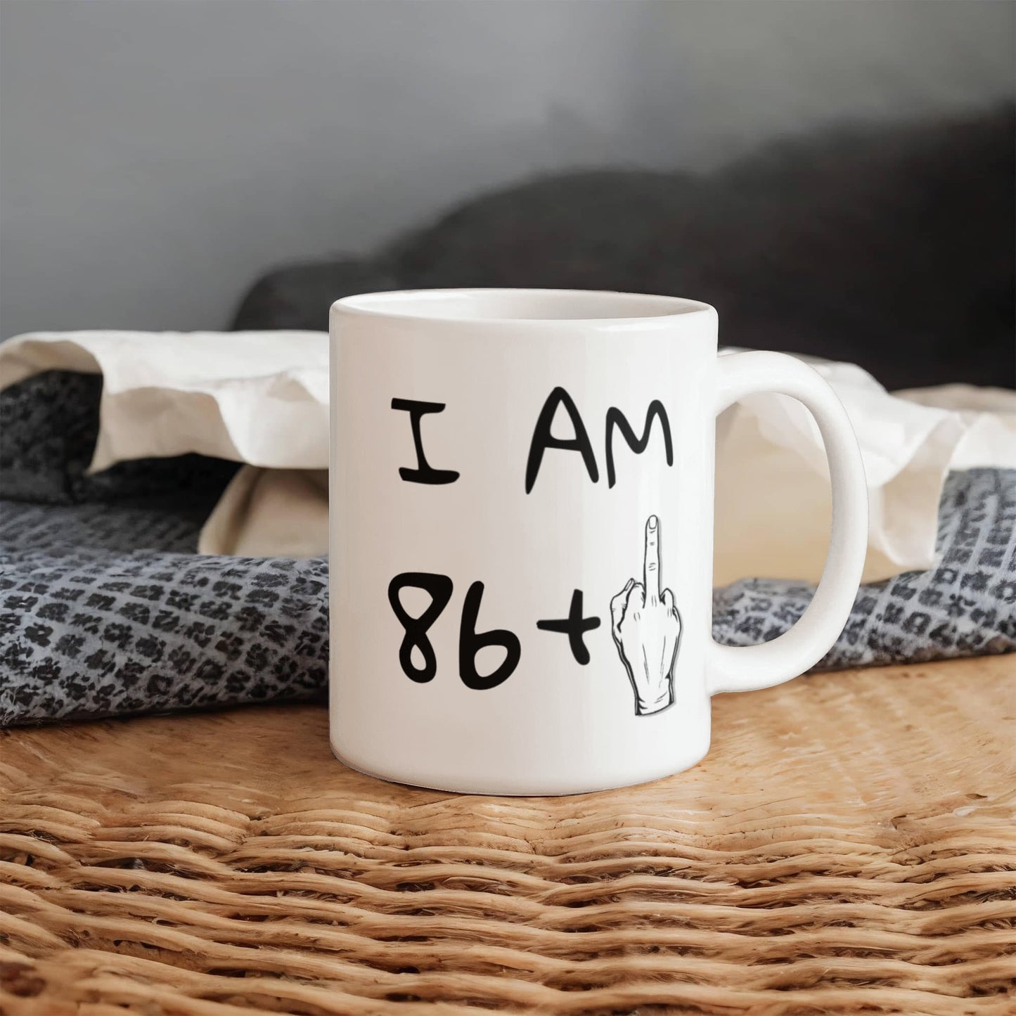 87th Birthday Coffee Mug, I Am 86+1, Grandma, Grandpa, Birthday Mug- White Porcelain Coffee Mug 11 oz