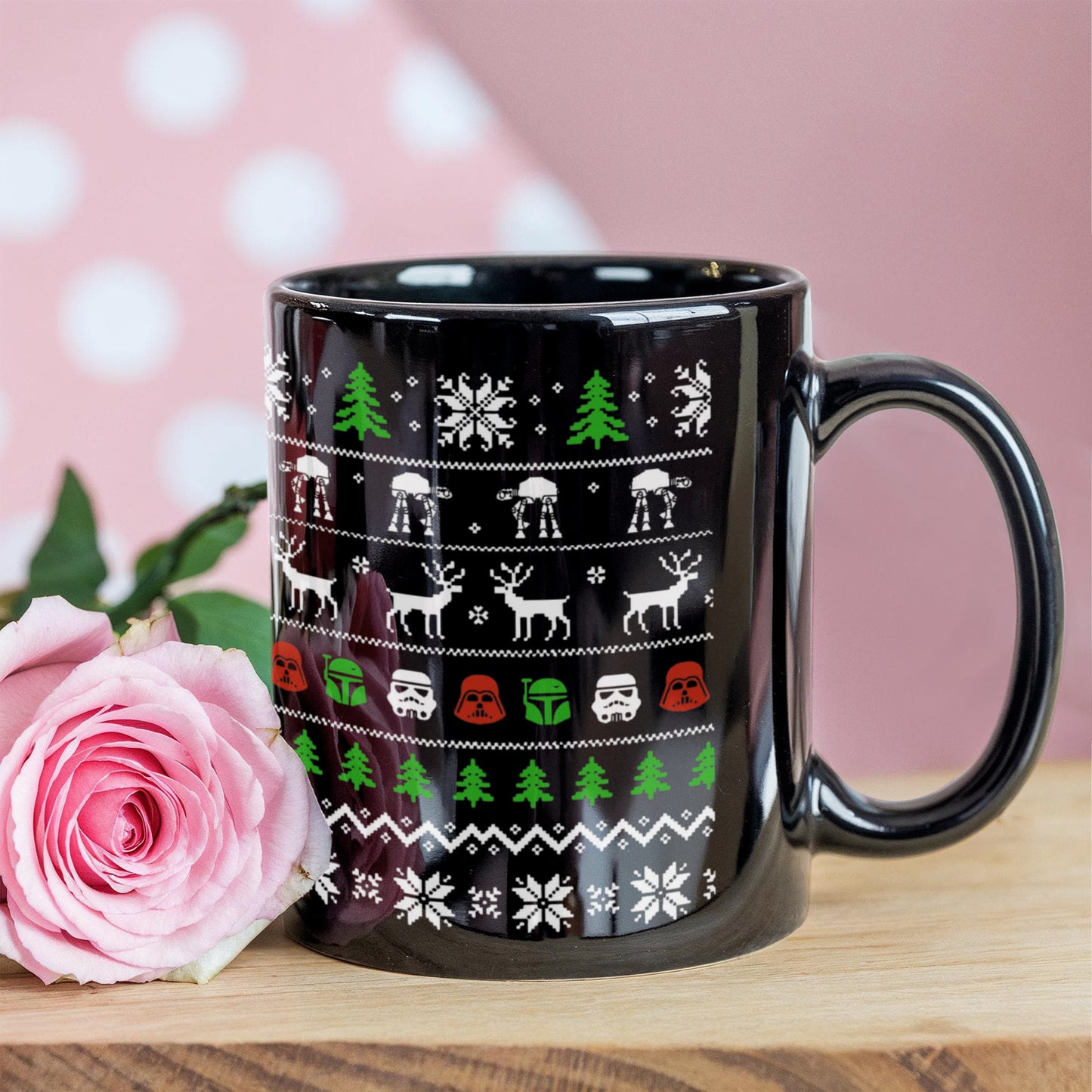 Gifts for Christmas, Christmas Star wars - Black Coffee Mug Porcelain Tea Cup 11 oz - Great Gift