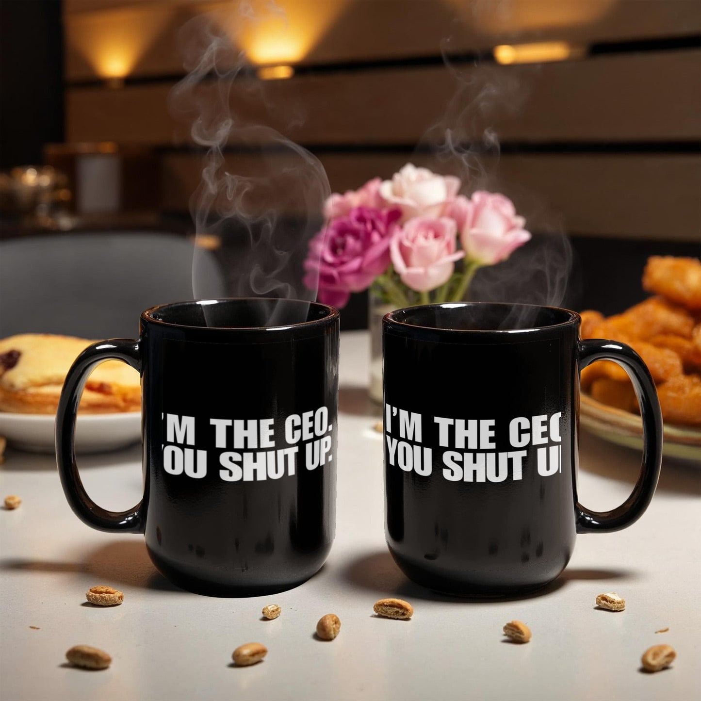 Entrepreneur Gift Coffee mug, I Am The CEO You Shut Up-Black Porcelain Coffee Mug 11 oz