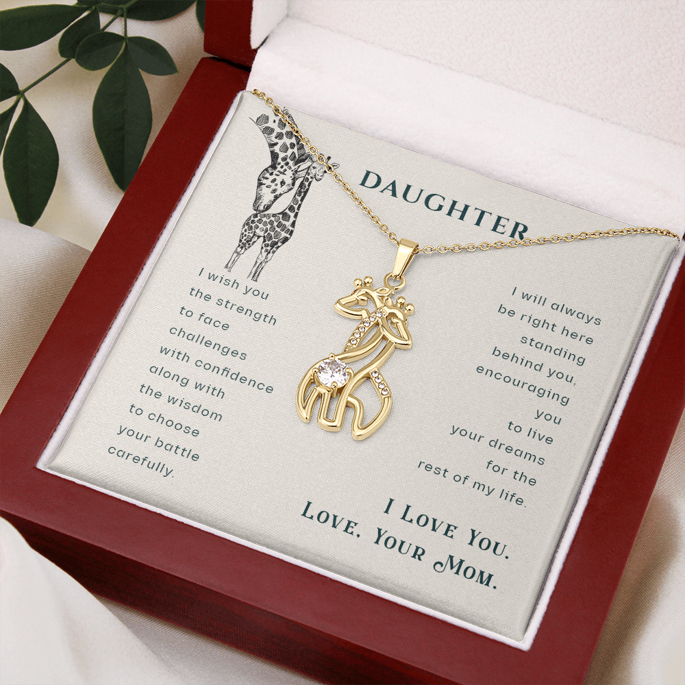 Daughter Gift necklace, Giraffe Necklace Love Necklace, Gift Necklace From Mom, Birthday Gift Necklace For Daughter, Love Necklace From Mom