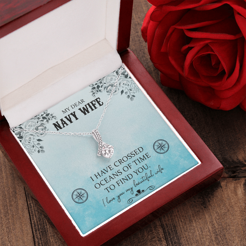 To My Navy Wife Gift Necklace, Necklace Gift For Navy Wie, Birthday gift Necklace For Navy Wife, Anniversary Gift Necklace For Navy Wife