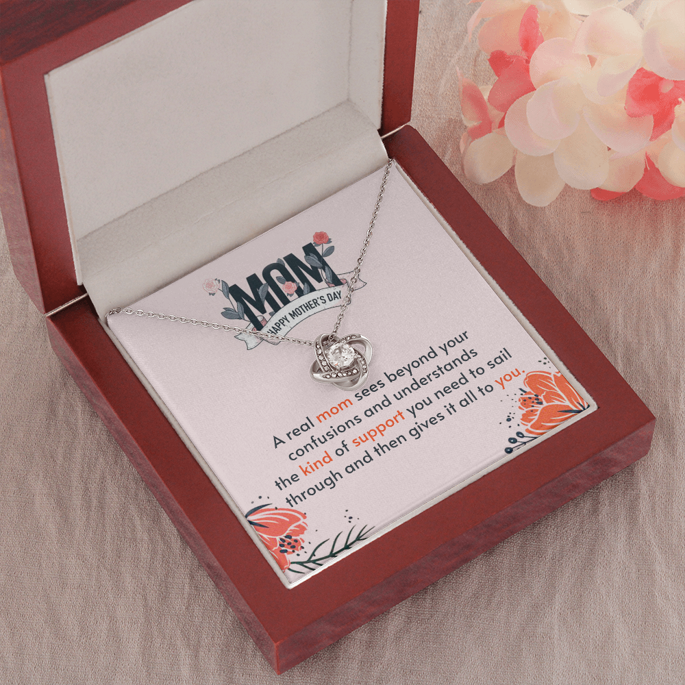 Happy Mothers Day, Mothers Day Gift Necklace, Real Mom Gift Necklace, Gift From Daughter, Sor For Mothers Day