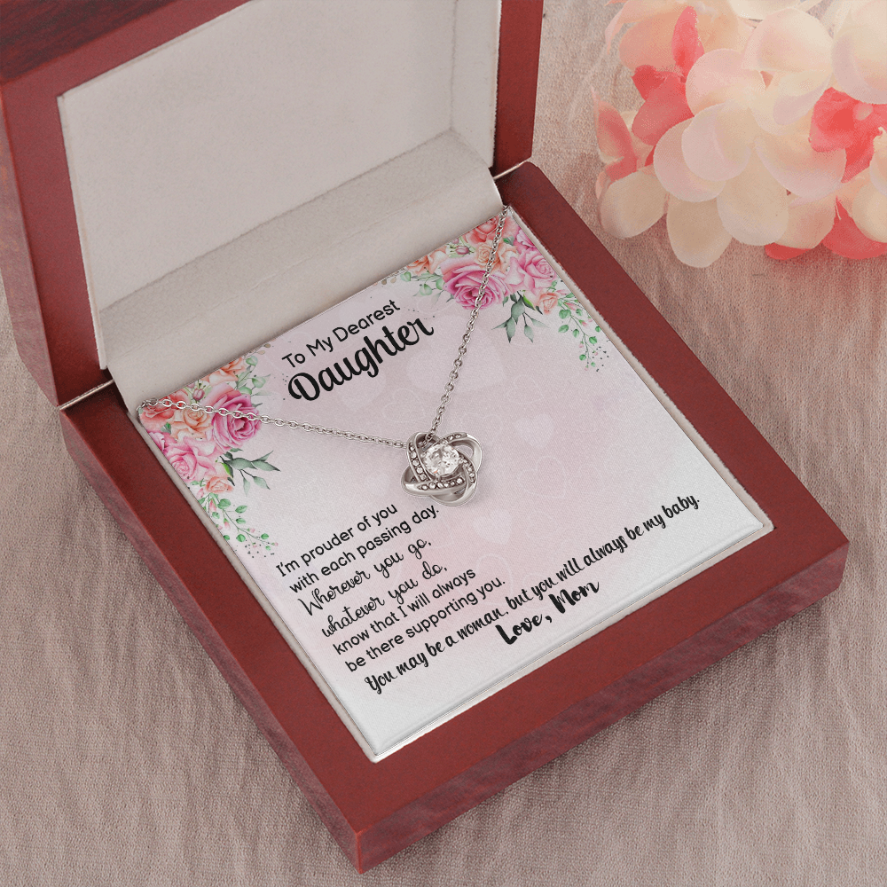 To My Dearest Daughter, Daughter Birthday Gift Necklace, Gift Necklace From Loving Mom, Appreciation Gift Necklace, Daughter Gift Necklace From Mom