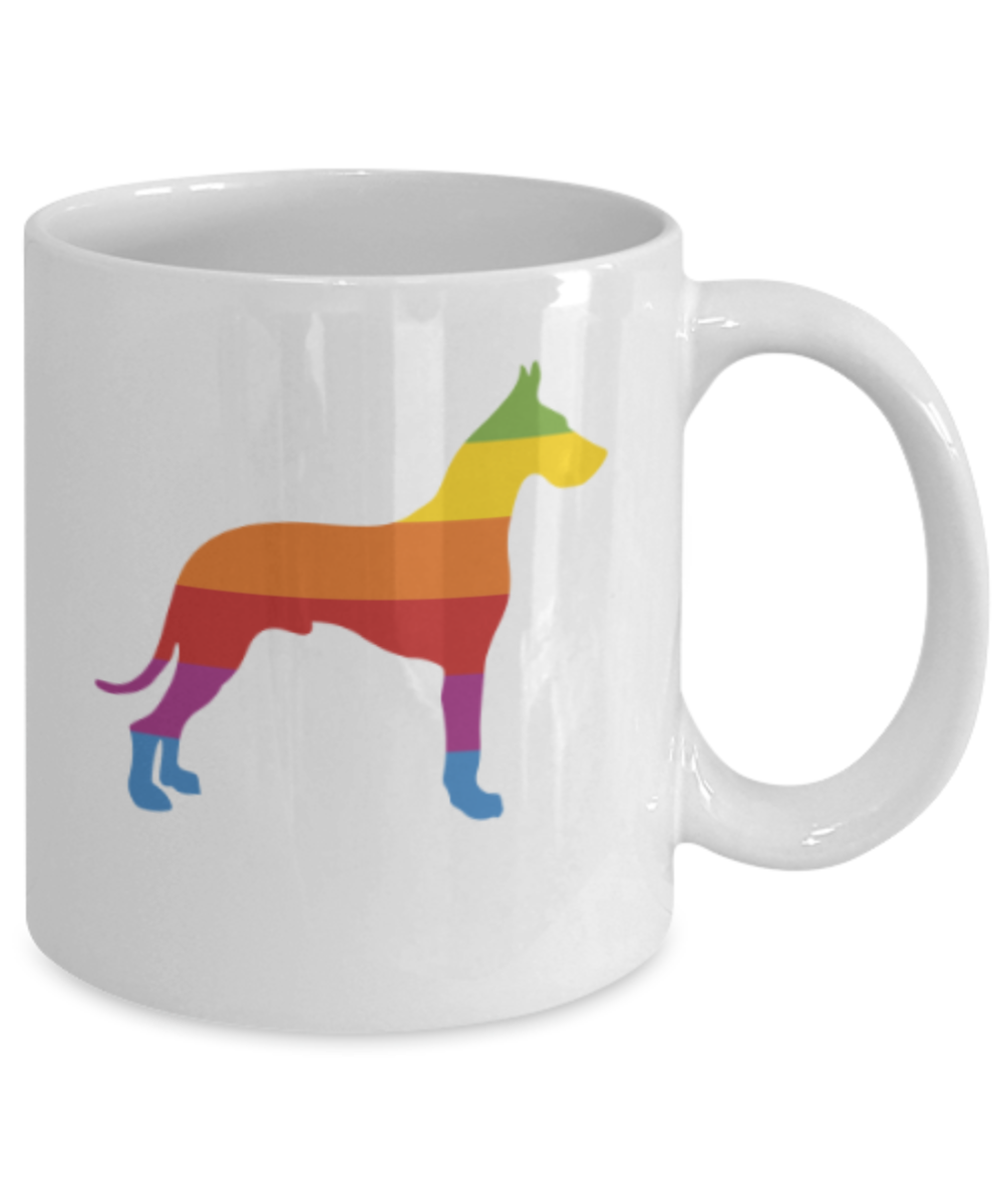 Gift gor dog lovers , Think Great Dane - White Coffee Mug Porcelain Tea Cup 11 oz - Great Gift