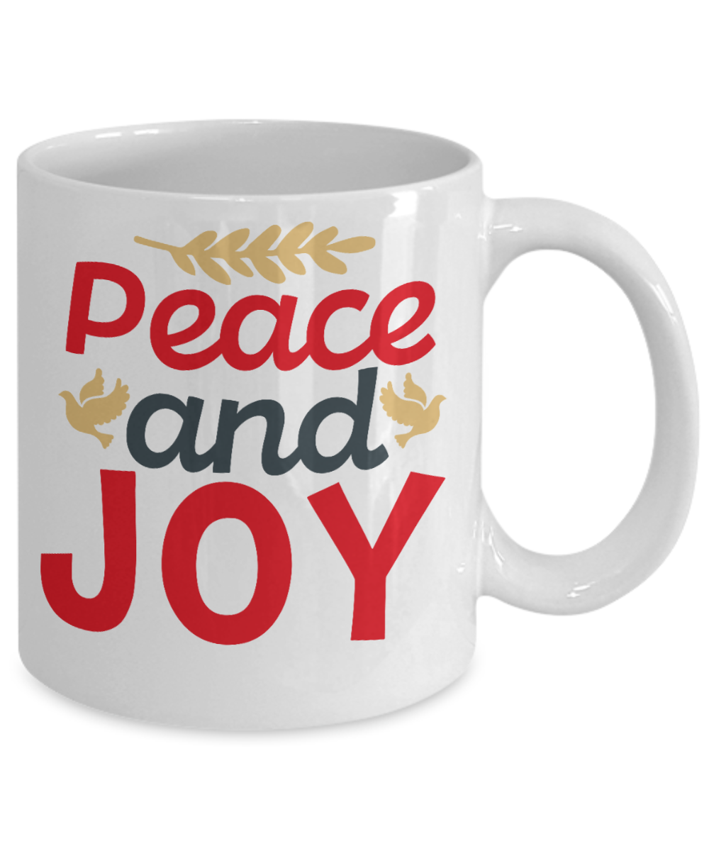 Knightmare before christmas mug - Peace and Joy - Funny Christmas Gift Mugs, Christmas Gifts for family Ceramic Cup White, Funny Mugs Gift Ideas 11 Oz