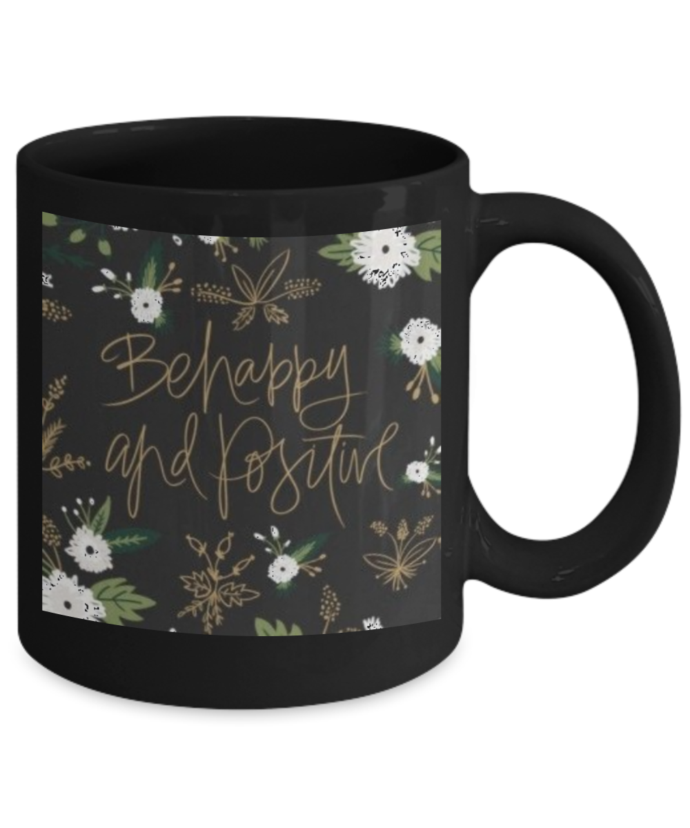 Proverbs Bible quotes , Be happy and positive - Black Coffee Mug Tea Cup 11 oz Gift