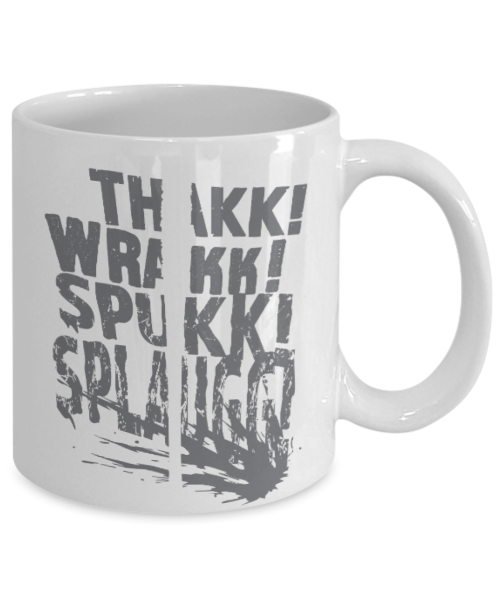 Plants vs zombies gift box mugs , Thakki Wrakki Spukki Sound Effects - White Coffee Mug Porcelain Tea Cup 11 oz - Great Gift