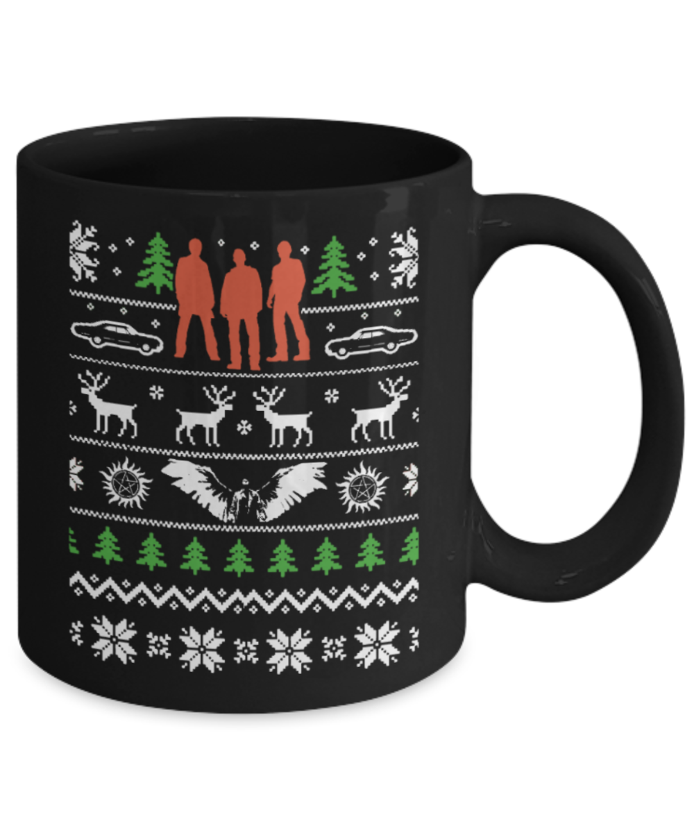 Peets coffee k cups christmas blend , Christmas Friends - Black Coffee Mug Porcelain Tea Cup 11 oz - Great Gift