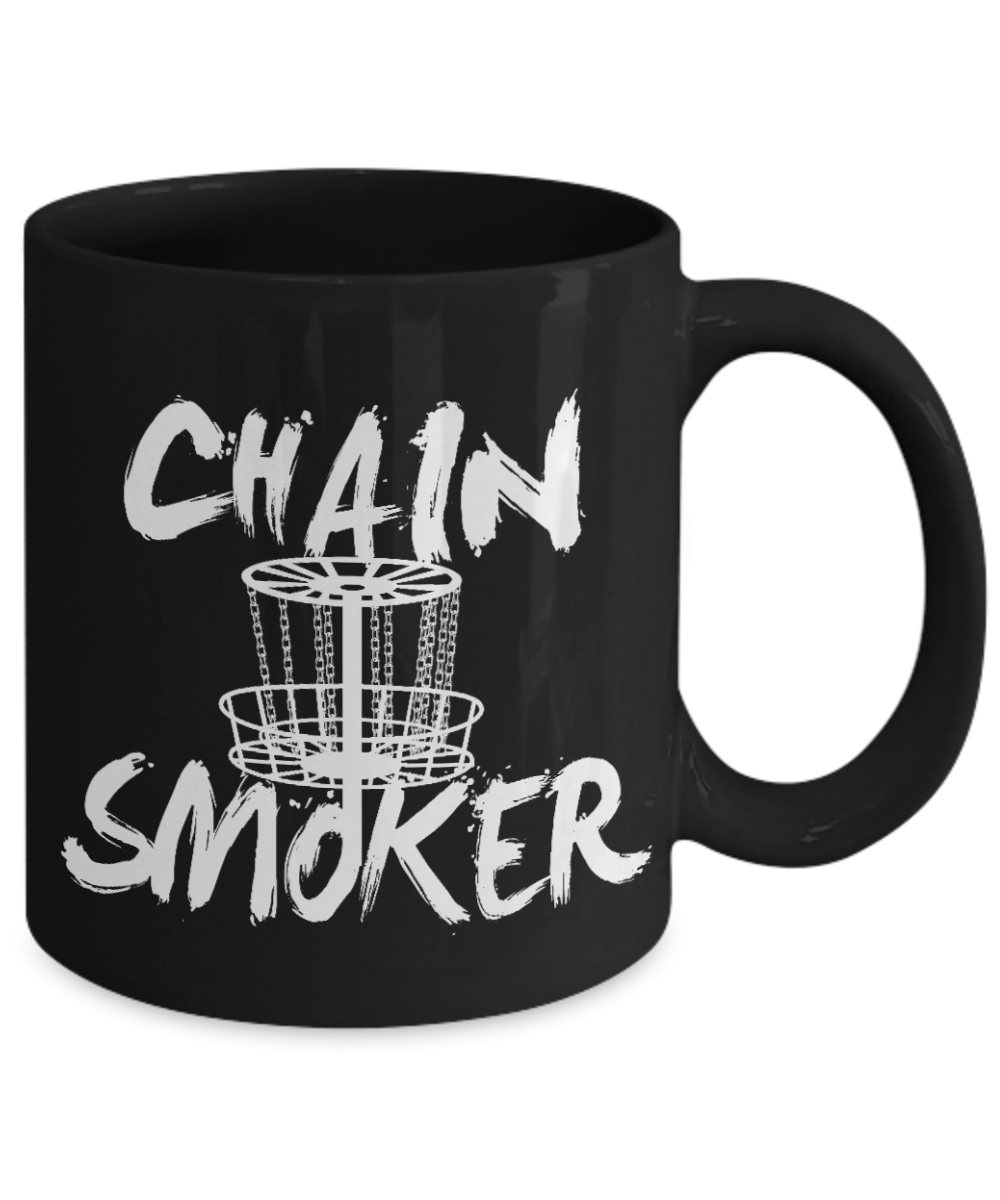 Cigar Smoker Funny Gift Coffee Mug, Chain Smoker-Black Porcelain Coffee Mug 11 oz