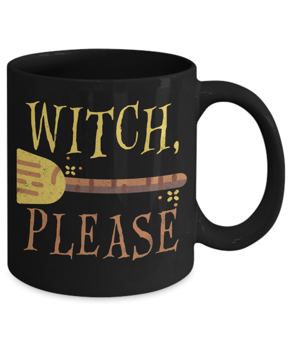 Halloween Coffee Mug, Witch Please - Black Porcelain Coffee Mug 11 Oz For Halloween