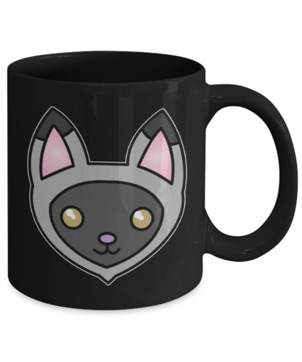 Gift gor cat lovers , Cats - Black Coffee Mug Porcelain Tea Cup 11 oz - Great Gift