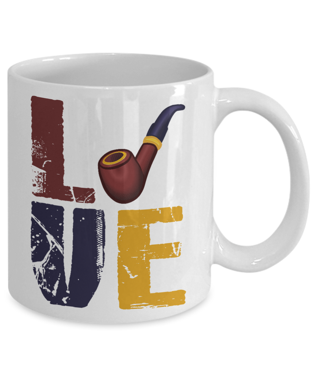 I Smoke Cigar Coffee mug, Love Cigar-White Porcelain Coffee Mug 11 oz for Husband, Dad, Boyfriend